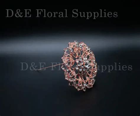 Inches Rose Gold Crystal Rhinestone Flower Brooch Pin Pack Of D