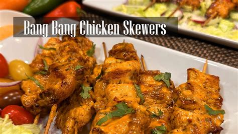 Bang Bang Chicken Skewers Bang Bang Sauce Air Fryer Chicken