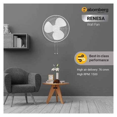 Buy Atomberg Renesa Mm Wall Fan Silent Bldc Fan Remote With