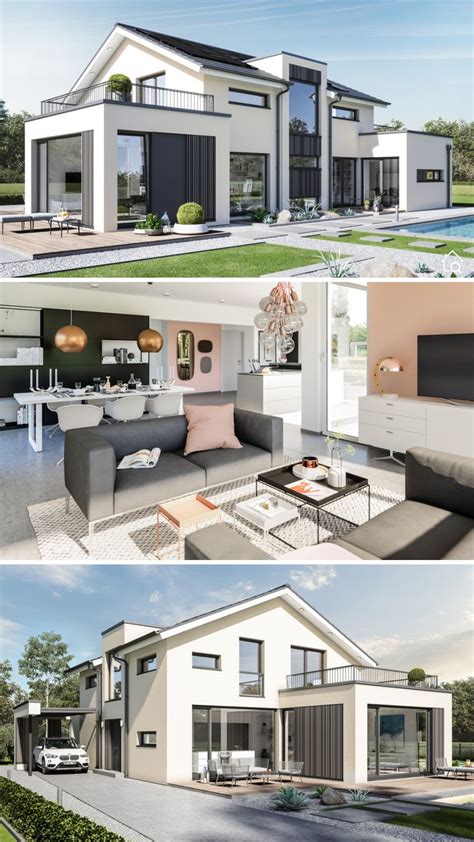 Modernes Haus Design Mit Satteldach Bauen Einfamilienhaus Modern