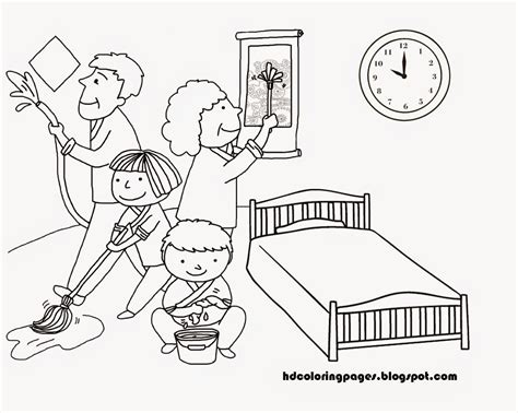 Cleaning The House Coloring Pages Coloring Pages