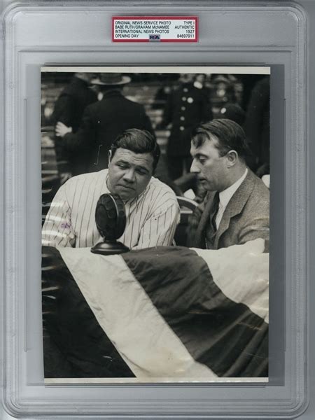 Item Detail 1927 Babe Ruth Baseball HOF Broadcaster Graham McNamee