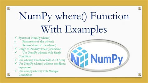 NumPy Where Function With Examples Spark By Examples