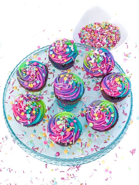 How To Make Rainbow Swirl Cupcakes And Frosting Poppy Grace