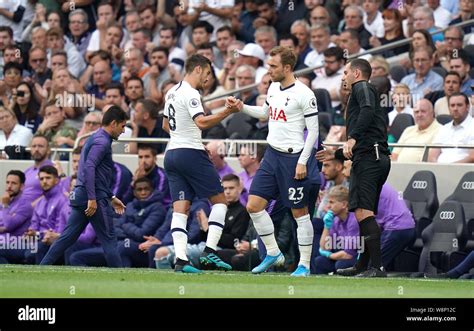 Tottenham Hotspur S Harry Winks Left Is Substituted Off The Pitch For