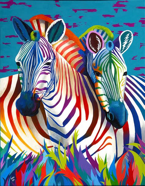 colorful Zebra Painting by Jethro Longwe | Pixels