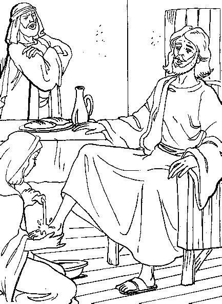 Coloriage Jésus Lave Les Pieds