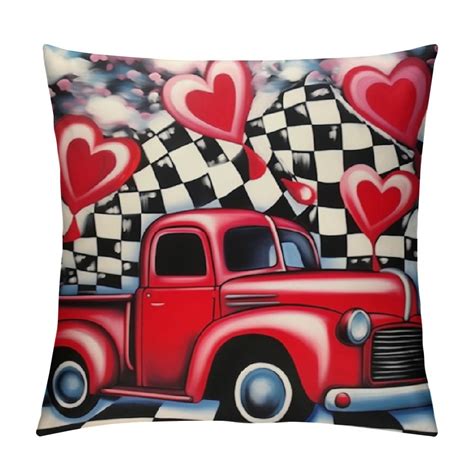 Nawypu Valentines Pillow Covers Valentines Gnomes Black Buffalo Plaid