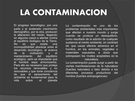 La Contaminacion Ambiental Ppt