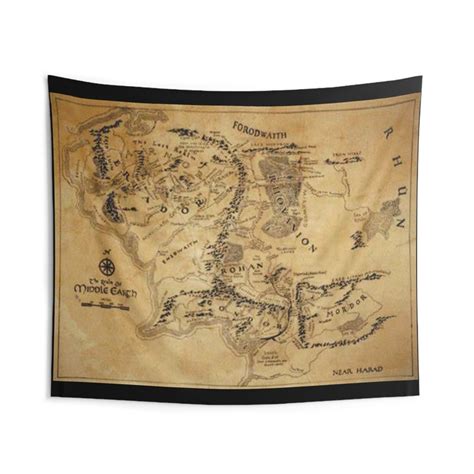 Middle Earth Map Tapestries Etsy