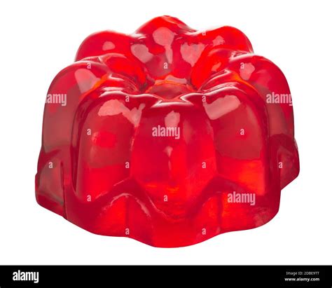 Red Jelly Molded Isolated On White Stock Photo Alamy