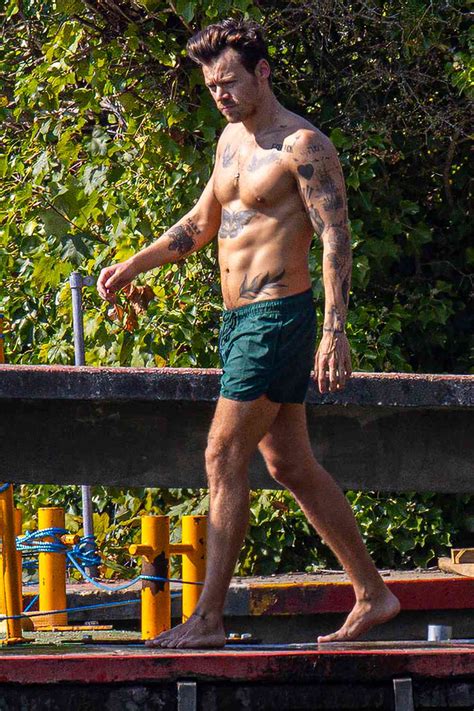 Harry Styles Beat The U K Heat Wave With A Shirtless Swim