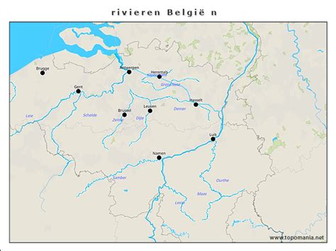 Topografie rivieren België n topomania net