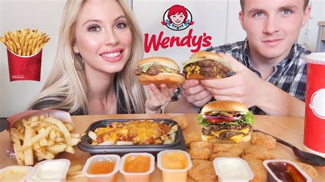 Wendys Mukbang Burgers Chili Cheese Fries Nuggets Youtube