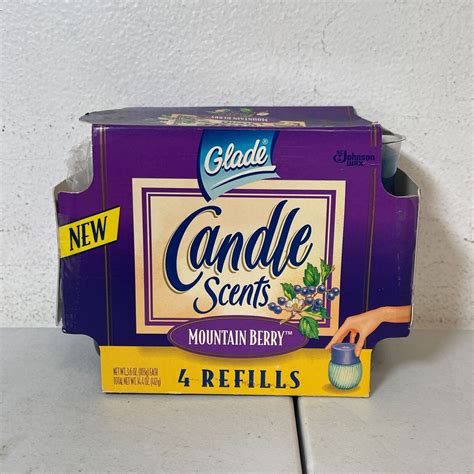 Vintage Glade Candle Scents Mountain Berry Candle 3 Refills Purple New