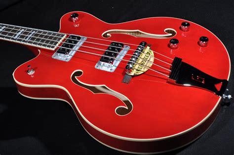 Gretsch G5442bdc Electromatic Hollow Body Short Scale Bass Trans Red Streetsoundsnyc