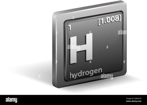 Hydrogen Chemical Element Chemical Symbol With Atomic Number And Atomic Mass Stock Vector Image