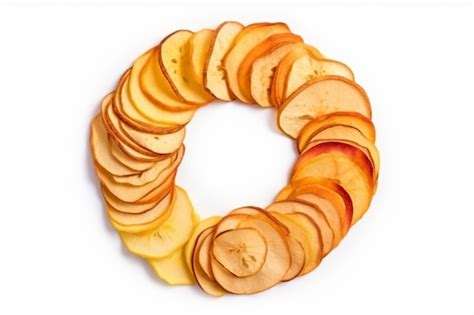 Premium Ai Image A Circle Of Sliced Apples On A White Surface