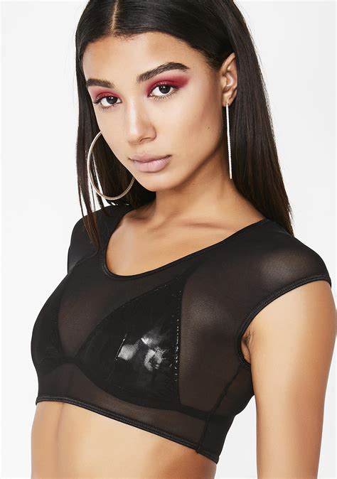 Holiday Sheer Mesh Crop Top Dolls Kill