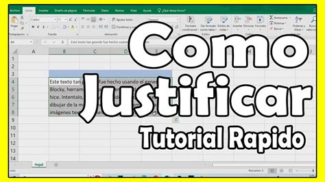 Como Justificar textos en Excel muy fácil y rápido YouTube