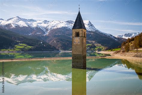 Lago di Resia, Italy Stock Photo | Adobe Stock