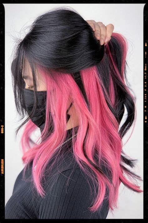 Hot Pink Peekaboo 💕 Inspiração Cabelo Ideias De Cabelo Estilos De