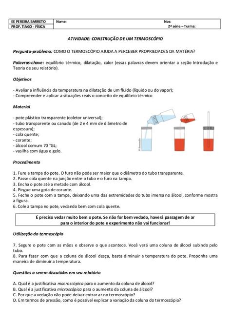 Roteiro Experimento Termoscópio