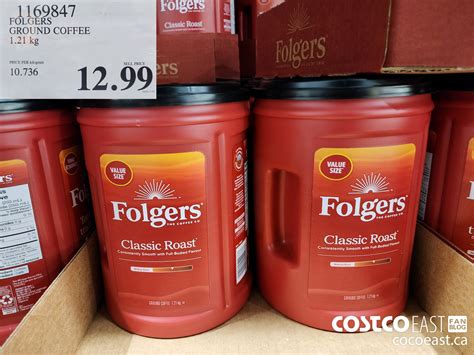 1169847 Folgers Ground Coffee 1 21 Kg 12 99 Costco East Fan Blog