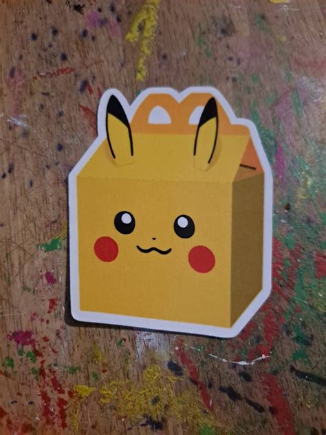 McDonald's Pikachu Happy Meal Box sticker | Etsy