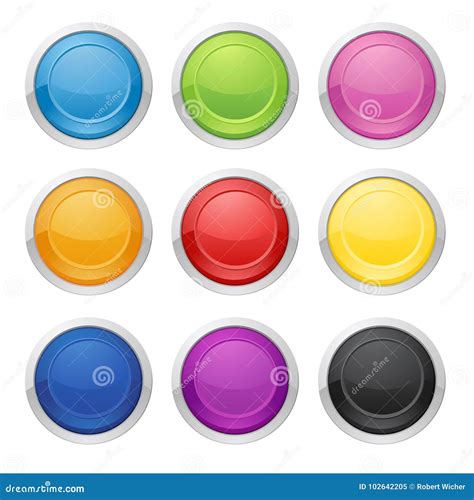 Colorful Round Buttons Illustration Stock Vector Illustration Of