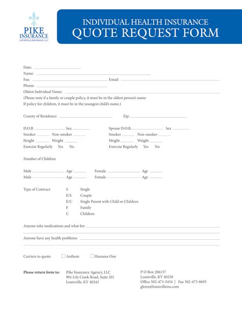 Insurance Quote Request Form Template Fill Out And Sign Online Dochub