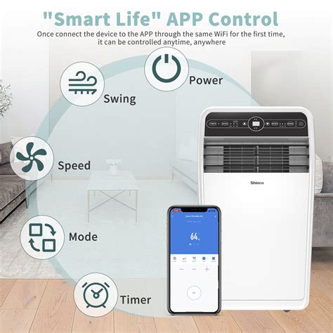 Shinco Spf1 12c Wifi 12 000 Btu Portable Air Conditioner With App