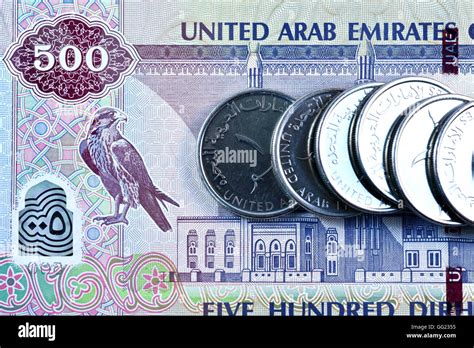 Close Up Dirhams Currency United Arab Emirates Stock Photo Alamy