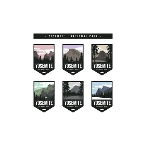 Premium Vector Set Of Yosemite National Park Logo Badge Emblem