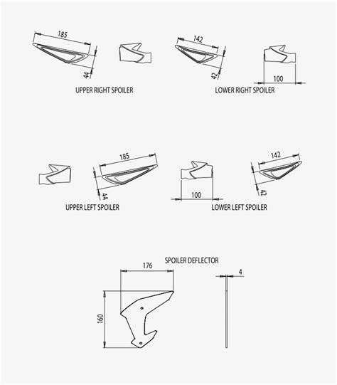 Naked Side Winglets 20832R For Kawasaki Z H2 Red By Puig