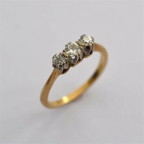 Antiques Atlas Diamond Trilogy Ring 18Ct Gold