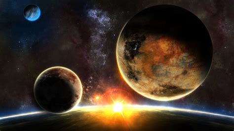 Space Sunrise Hd Wallpaper Wallpaperfx