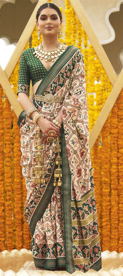 Mehendi Sangeet Party Wear Traditional Multicolor Color Patola Silk