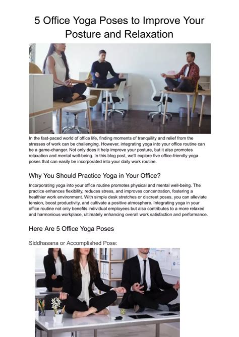 Ppt Office Yoga Poses To Improve Your Posture And Relaxation