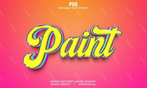 Paint Text Effect Photoshop Premium Psd File