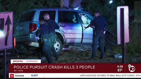 Suv Fleeing San Diego Police Crashes 3 People Killed