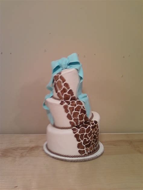 Giraffe Print Baby Shower Cake