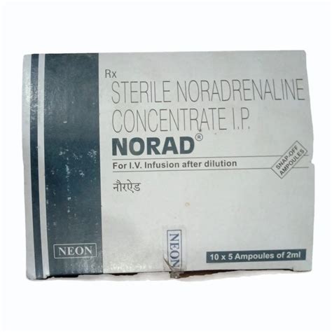 Sterile Noradrenaline Infusion Mg Ml At Best Price In Muzaffarpur