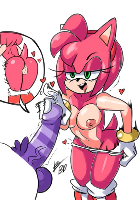 Rule 34 Amy Rose Big The Cat Bigdeadalive Breasts Drooling Female Hedgehog Male Mammal Penis