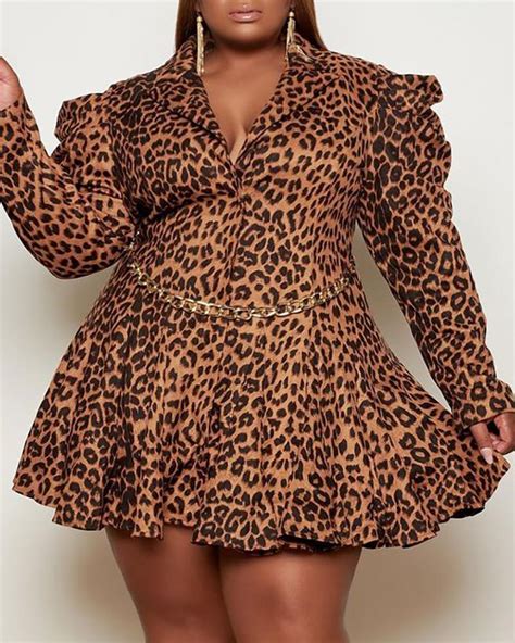 Plus Size Leopard Print Dress