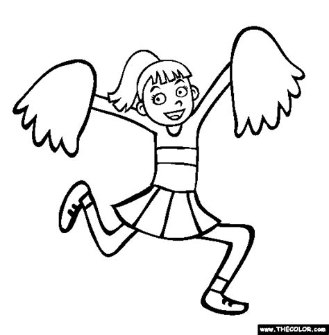 Cheerleading Coloring Pages Cheerleader Free Image Download