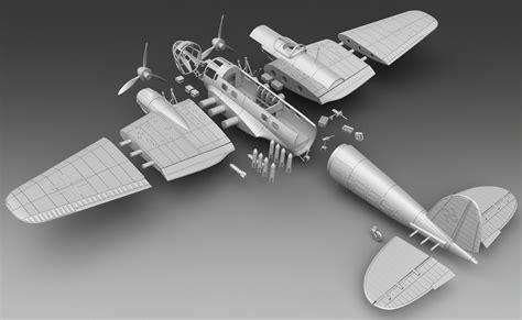 German Plane Heinkel 111 3d Model 3d Printable Cgtrader