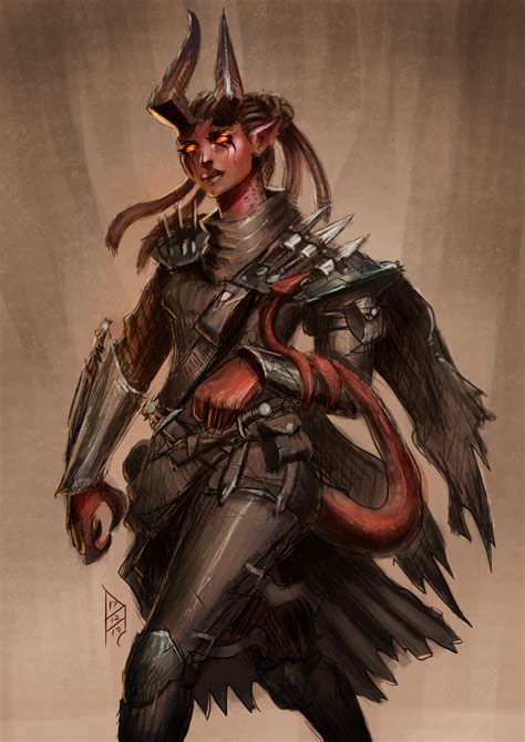 Artstation Kalista Tiefling Rogue Dnd