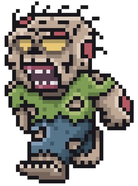 Minecraft Zombie Face Pixel Art