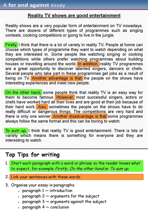 Opinion Essay Structure B